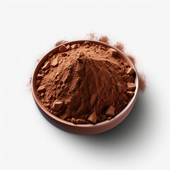 bowl of cocoa powder isolated on transparent background created with Generative Ai