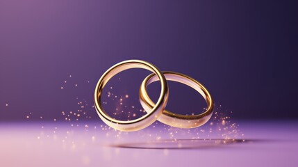 two rings floating against purple radial background
