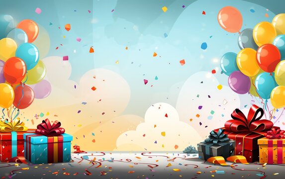 birthday design background image for card in the style of vector