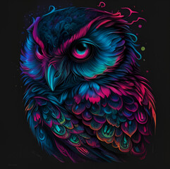 Obraz premium colorful backround of the owl