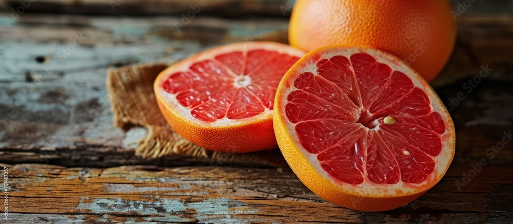 Poster Nutrition facts of grapefruit Grapefruit nutrition label with one half of grapefruit Nutritional information and guidelines about nutrition and nutrients Low in calories high in fiber vitamins