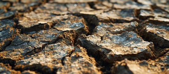 Surface of dry earth Weather news Drought on the ground. Creative Banner. Copyspace image