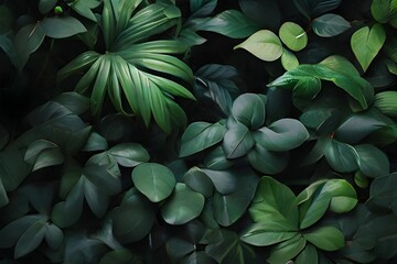 Fototapeta na wymiar A captivating photo showcasing a background of lush leaves, embodying aesthetic minimalism.Generative Ai