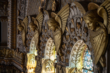 Interior of Basilica of Notre Dame de Fourviere in Lyon, France.'