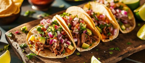 Tacos al pastor Also known as Tacos de Trompo they are the most popular type of street tacos in...