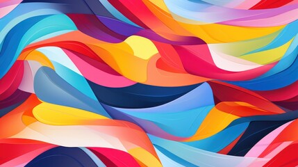  a multicolored abstract background with wavy lines and colors of different shades of blue, red, yellow, orange, and pink.