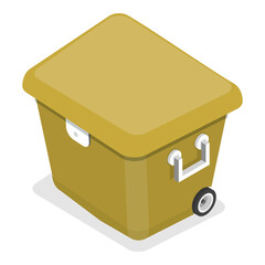 3D Isometric Flat Vector Set of Portable Refrigerators, Cooler Boxes. Item 3