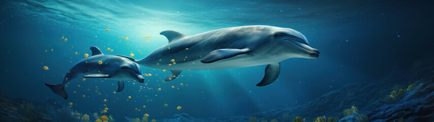 Obraz premium dolphins in the water