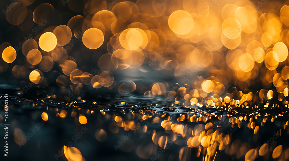 Wall mural golden bokeh background