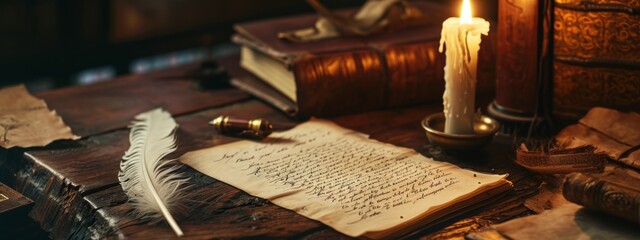 Antique parchment and quill