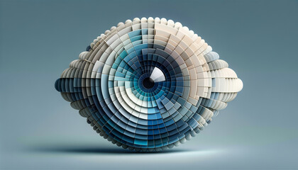 Abstract geometric eye symbolizing computer vision on a minimalistic background