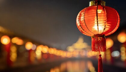 Red lantern on Chinese New Year for prosperity - obrazy, fototapety, plakaty