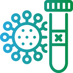 gradient icon green -  Virus and test tube
A minimalist icon of a virus and a test tube, representing medical testing, viruses, or infections