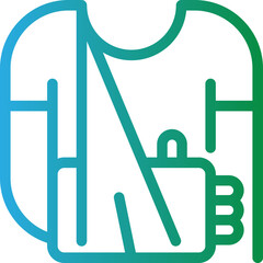 gradient icon green - Arm in sling icon
A minimalist icon of an arm in a sling, symbolizing injury, recovery, or medical care