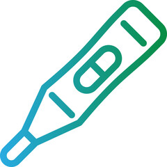 Obraz premium gradient icon green - COVID-19 test icon A minimalist icon of a nasal swab and test result, symbolizing COVID-19 testing, infection detection, or medical screening