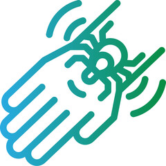 gradient icon green - Hand washing icon, representing cleanliness, hygiene, or safety, often used for themes related to health, personal care, or safety measures