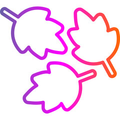 colorfull and colored gradient icon - Leaves icon, representing nature, environment, and organic themes, perfect for eco-friendly and seasonal concepts