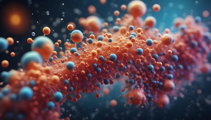 Oxygen Molecules, nano particles, Intelligent Water, Molecules acetone - obrazy, fototapety, plakaty