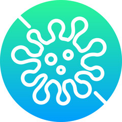 Fototapeta premium coloured and colorful green white icon - Microorganism