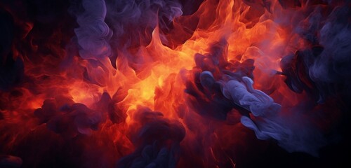 A mesmerizing background showcasing the intricate interplay of vivid flames and darkened smoke, designed uniquely for a  aspect ratio.