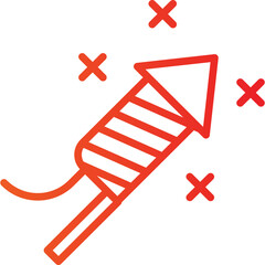 New Year's Eve rockets gradient