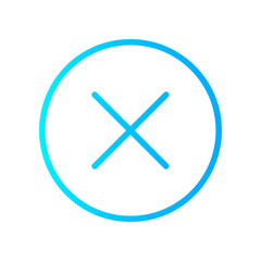 Obraz premium blue white gradient icon - Button closed search loupe