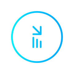 blue white gradient icon - Button directions shrink