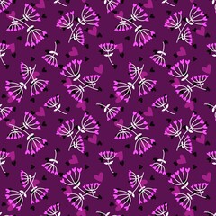 Valentines hearts seamless flower pattern for wrapping paper and fabrics and linens and kids clothes print