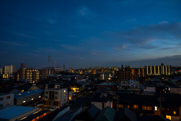 日本の愛知県名古屋市の美しい都市夜景 - obrazy, fototapety, plakaty