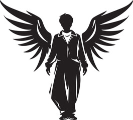 Guardian Funds Angel Investor’s Vector Icon for Men Seraphic Strategies Male Investor’s Winged Design