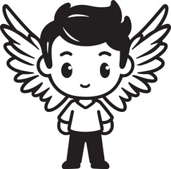 Angelic Acumen Male Investor’s Iconic Emblem Guardian Funds Vector Design for Angelic Businessmen