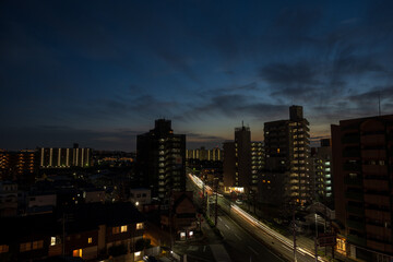 Fototapeta na wymiar 日本の愛知県名古屋市の美しい都市夜景