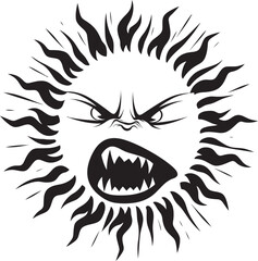 Furious Dawn Black Vector of Angry Sun Apocalyptic Radiance Angry Sun’s Fury