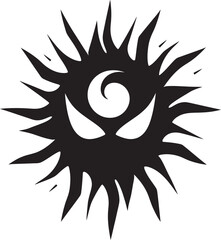 Infernal Outburst Angry Sun in Vector Furious Flare Black Angry Sun Icon
