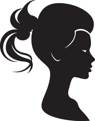 Graceful Lines Womans Silhouette Icon Seraphic Elegance Black Logo of Feminine Beauty