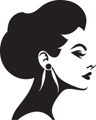 Sleek Mystique Vector Icon of Beauty Elegance Unveiled Womans Silhouette in Black