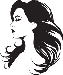 Ethereal Grace Vector Icon in Black Chic Serenity Silhouette of a Beautiful Woman