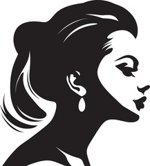 Intriguing Shadows Womans Silhouette Vector Ethereal Elegance Silhouette of a Womans Face