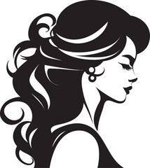 Graceful Mystique Black Silhouette of a Woman Sensual Silhouette Iconic Vector Design