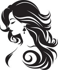 Mystic Contours Womans Silhouette in Black Elegant Aura Iconic Silhouette of Beauty