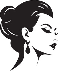 Elegant Aura Iconic Silhouette of Beauty Enigmatic Shadows Black Vector Woman