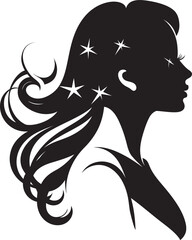 Divine Elegance Silhouette of Feminine Beauty Captivating Persona Black Womans Silhouette