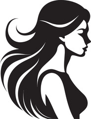 Captivating Persona Black Womans Silhouette Sleek Silhouette Vector Icon of Beauty