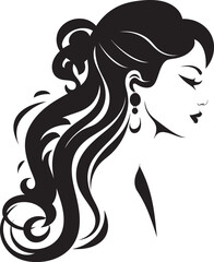 Sleek Mystique Iconic Silhouette Design Graceful Persona Black Womans Face in Silhouette