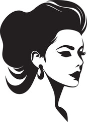 Graceful Persona Black Womans Face in Silhouette Divine Elegance Vector Icon of Beauty