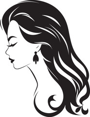 Captivating Grace Black Silhouette of a Woman Sleek Mystique Vector Icon of Beauty