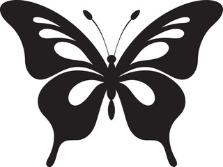 Serene Flight Black Butterfly Icon Majestic Flutter Iconic Black Silhouette