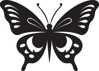 Whimsical Wings Black Butterfly Silhouette Sleek Beauty Iconic Black Butterfly