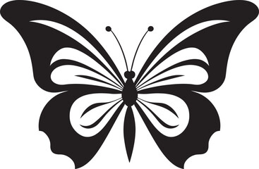 Aesthetic Flight Vector Butterfly Design Serene Soar Black Emblem of Butterflies