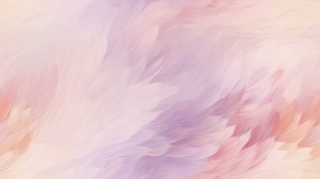  a painting of pink and purple feathers on a white and pink background with space for a text or an image.